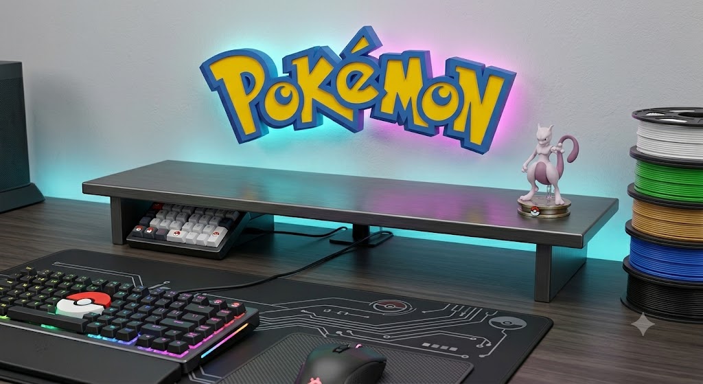 Custom 3D Printed Pokémon Wall & Desk Sign (18" x 6")