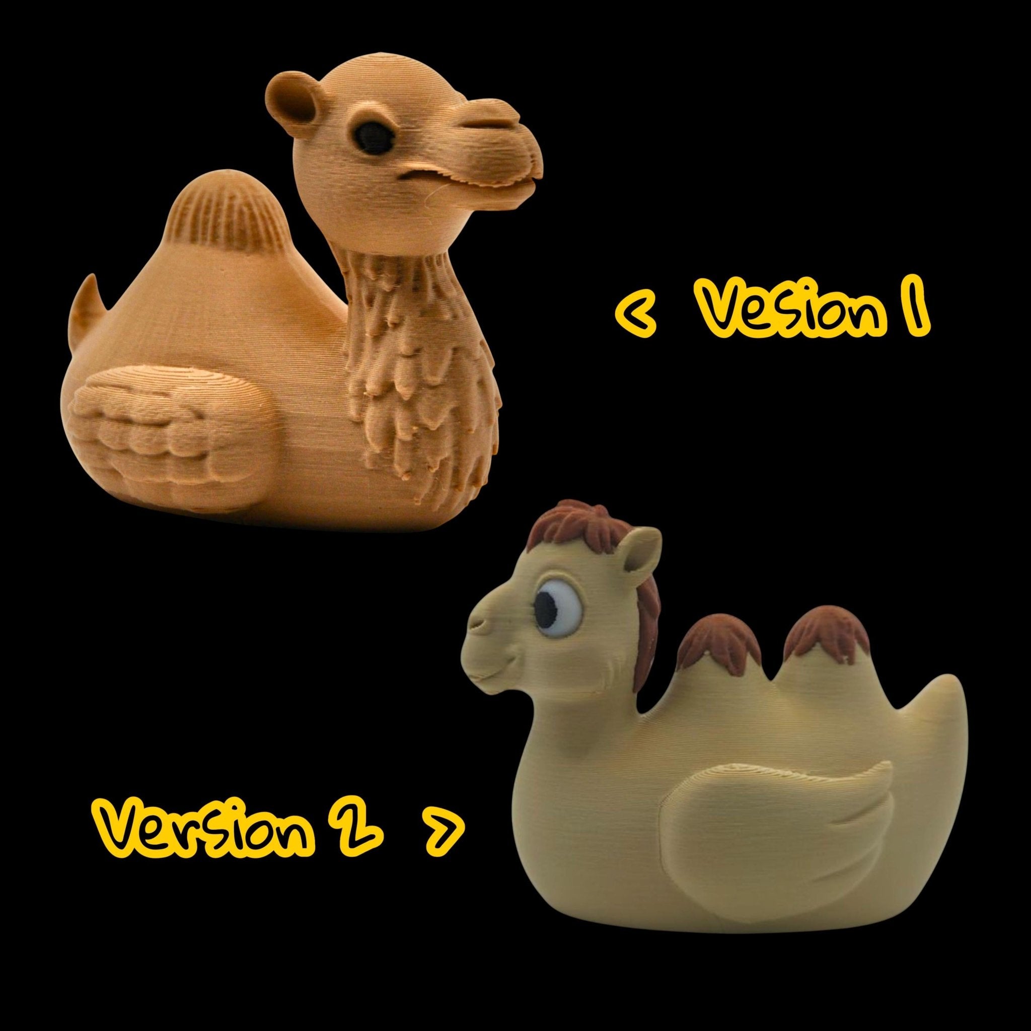 2 Different Camel Duck Figurine Tan & Brown Desert Theme Collection - JM Designs