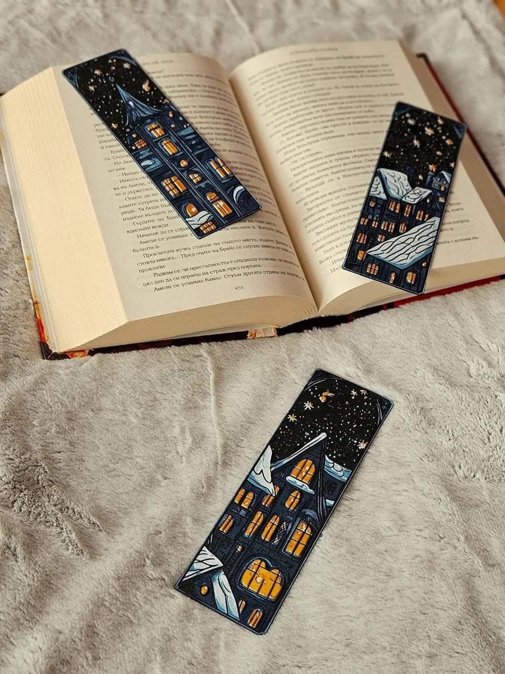 3D Printed Bookmarks, Cozy Christmas Winter Village Set - JM Designs