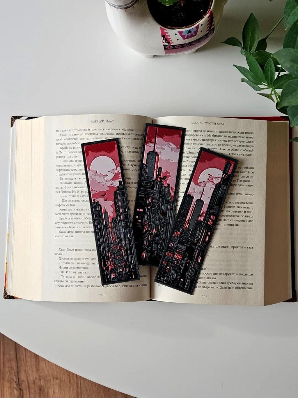 3D Printed Bookmarks Set, Miniature Skyline Design in Vibrant Colors - JM Designs