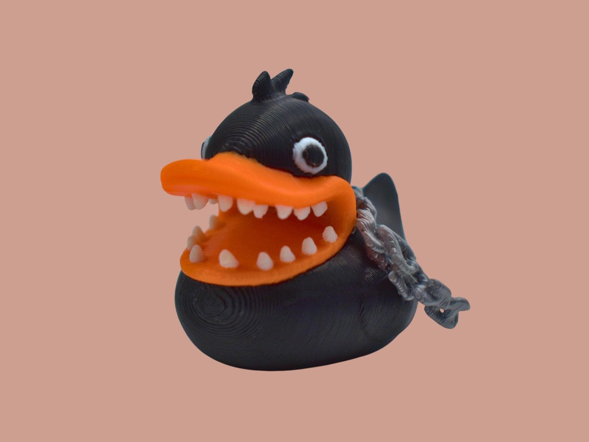 3D Printed Duck Figurine, Chain Chomp Bath Toy for Nautical Decor - JM Designs