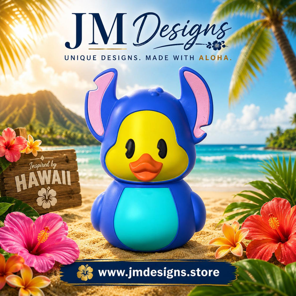 3D Printed Duck Figurine, Custom Made Disney Stitch Decor for Jeep Dashboard - JM Designs