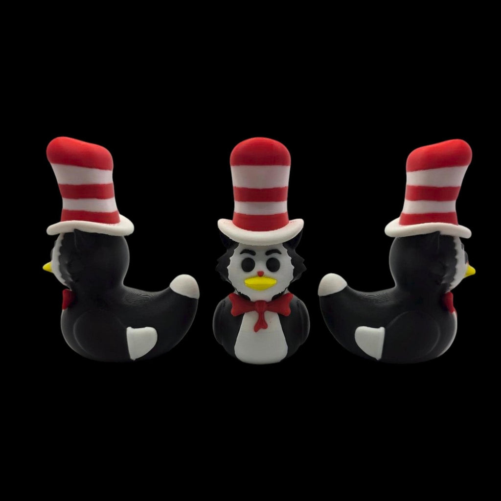 3D Printed Duck Figurine Set, Cat in the Hat and Thing 1 & 2 for Kids Room Display - JM Designs