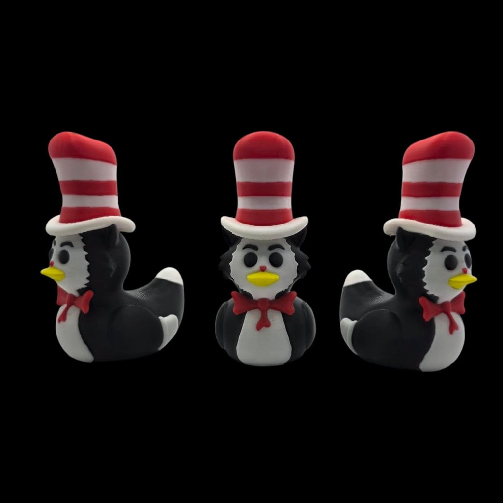 3D Printed Duck Figurine Set, Cat in the Hat and Thing 1 & 2 for Kids Room Display - JM Designs