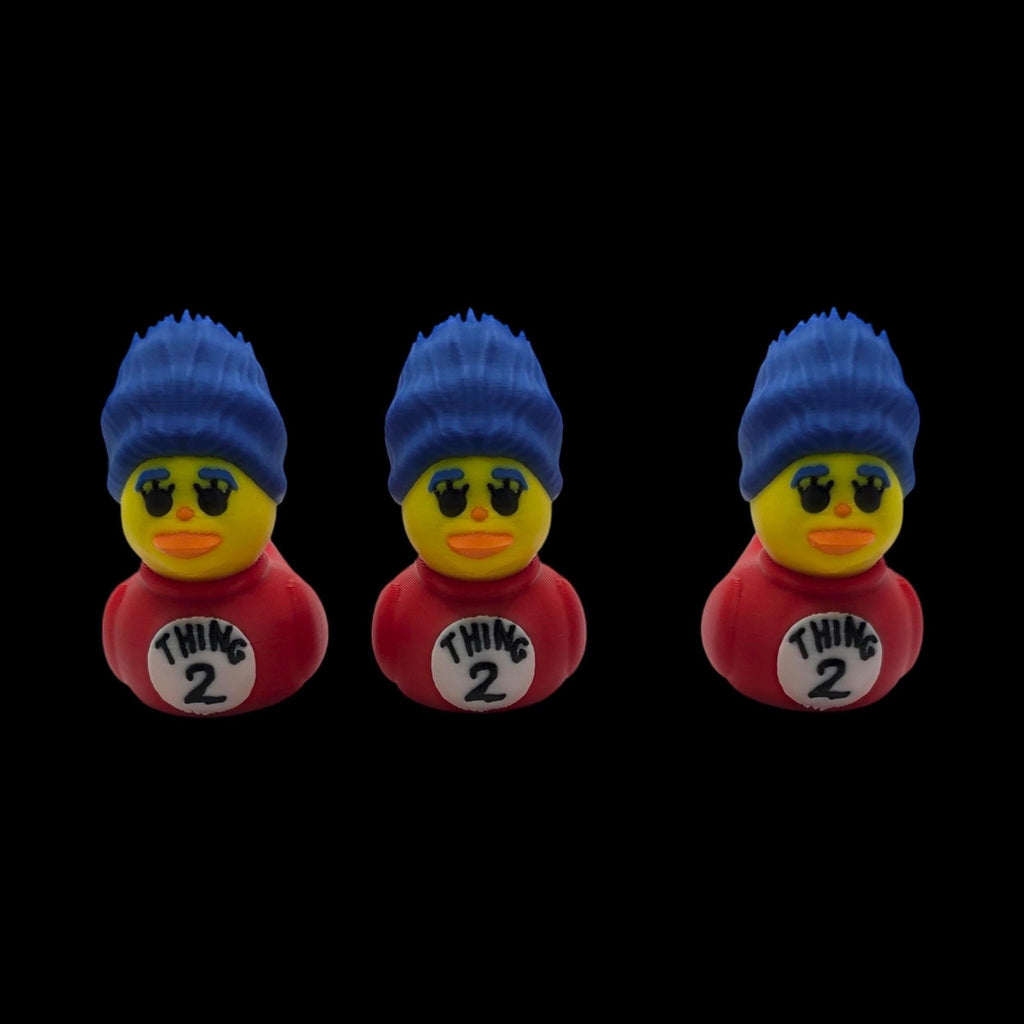 3D Printed Duck Figurine Set, Cat in the Hat and Thing 1 & 2 for Kids Room Display - JM Designs