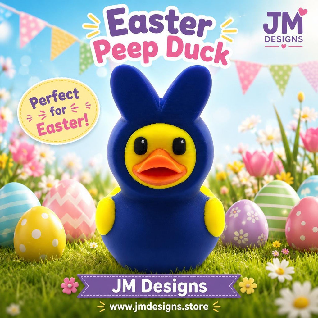 3d Printed Duck Figurine Toy Marshmallow Peep Easter Decoration Accessory Candy Shaped Ornament Blue Pink - JM Designs