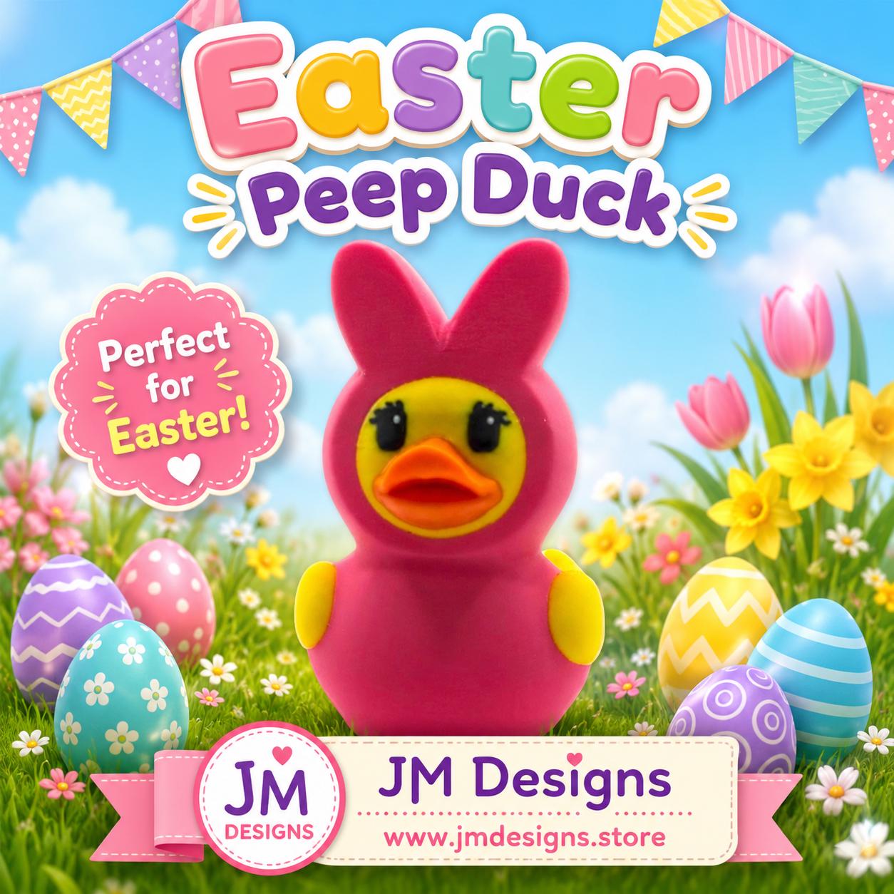3d Printed Duck Figurine Toy Marshmallow Peep Easter Decoration Accessory Candy Shaped Ornament Blue Pink - JM Designs