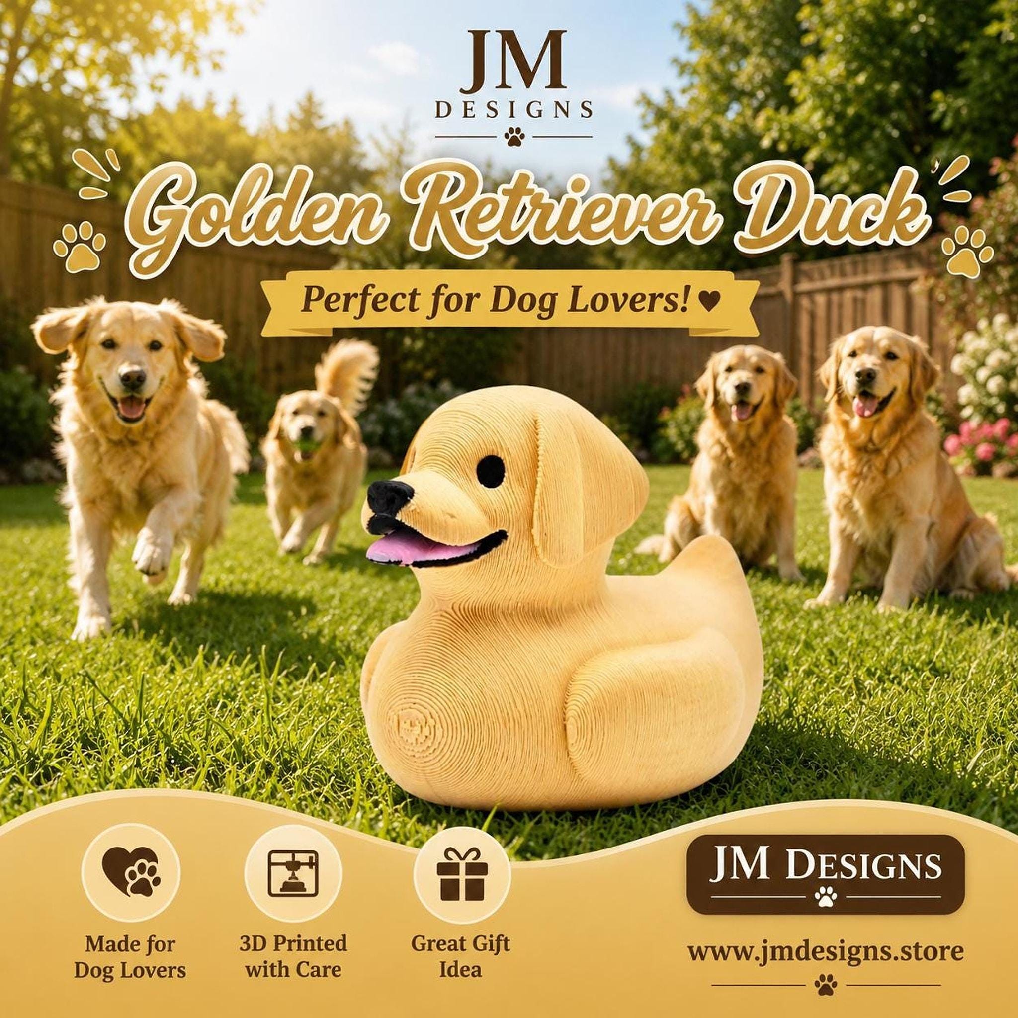 3D Printed Duck, Golden Retriever Design for Jeep Dashboard and Cruise Decor - JM Designs