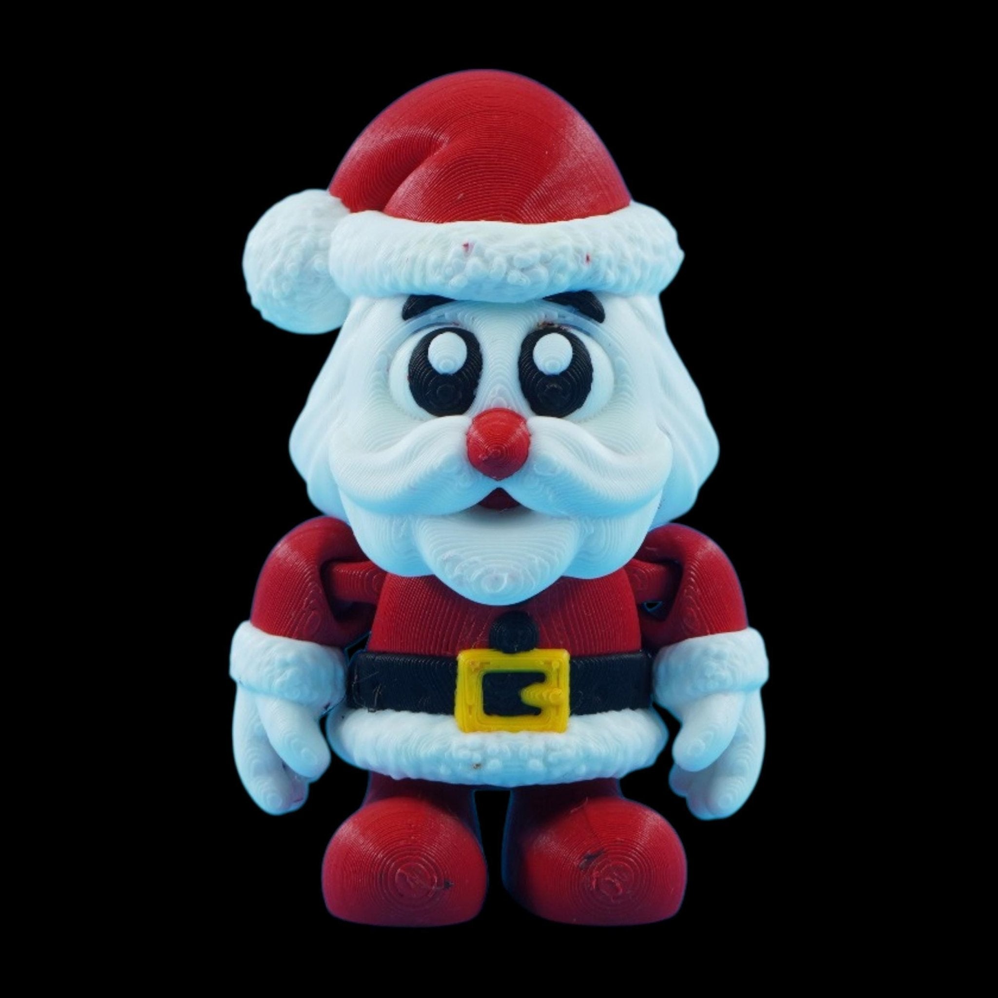 3D Printed Elf Figurine Toy, Movable Holiday Decoration with Santa and Snowman - JM Designs