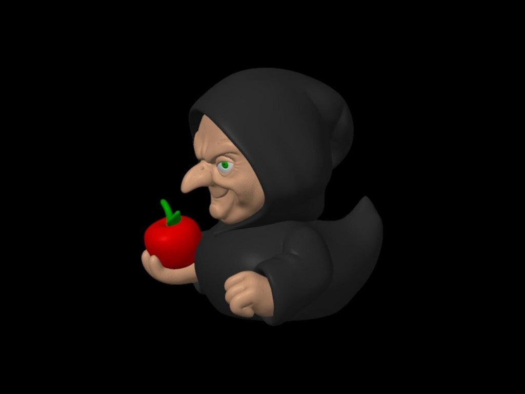 3D Printed Witch Duck Figurine, Dark Fantasy Halloween Decor - JM Designs
