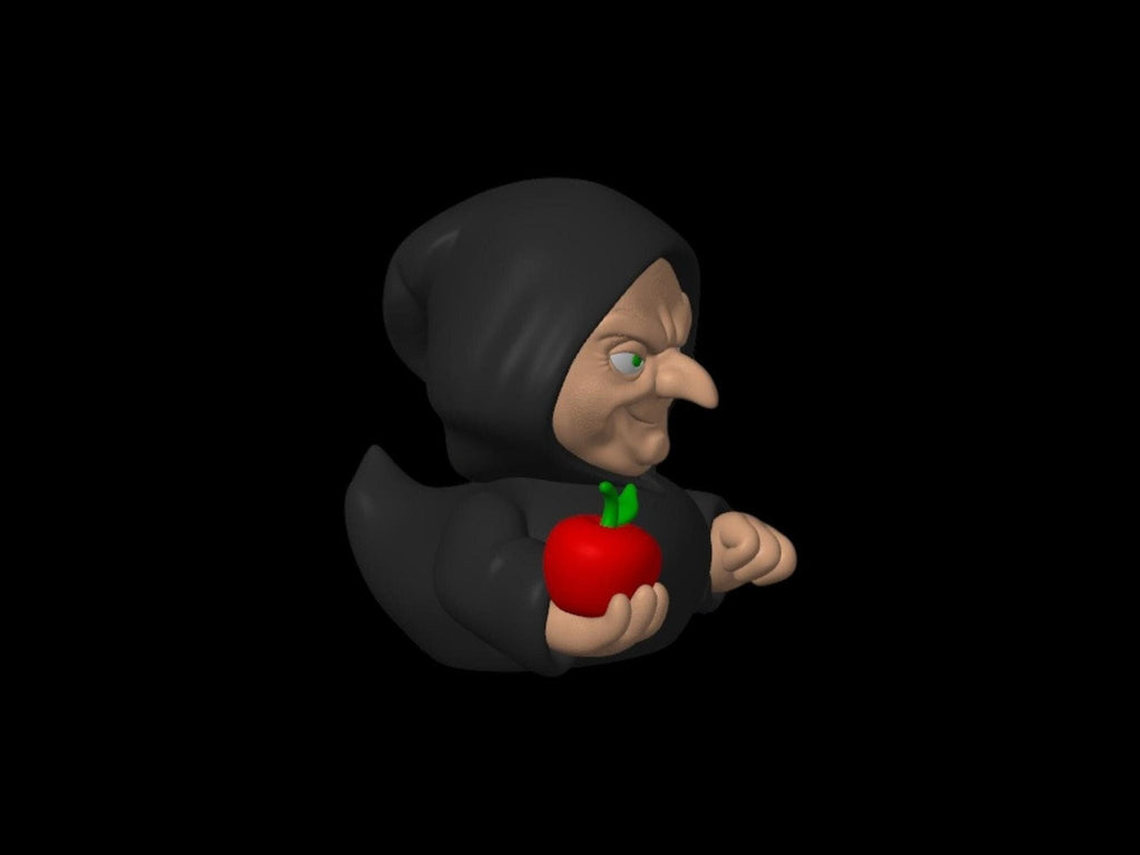 3D Printed Witch Duck Figurine, Dark Fantasy Halloween Decor - JM Designs