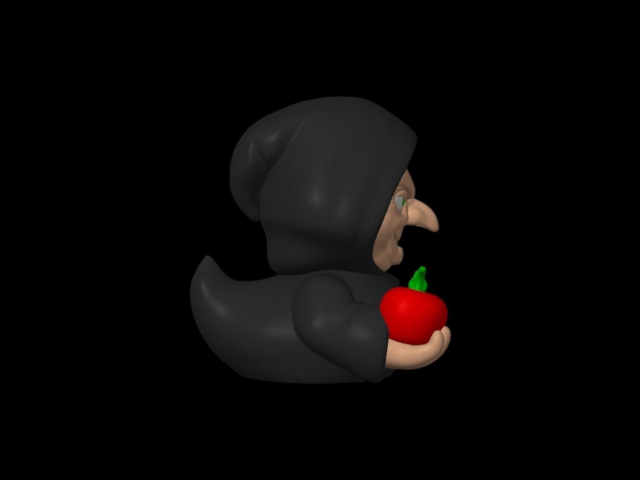 3D Printed Witch Duck Figurine, Dark Fantasy Halloween Decor - JM Designs