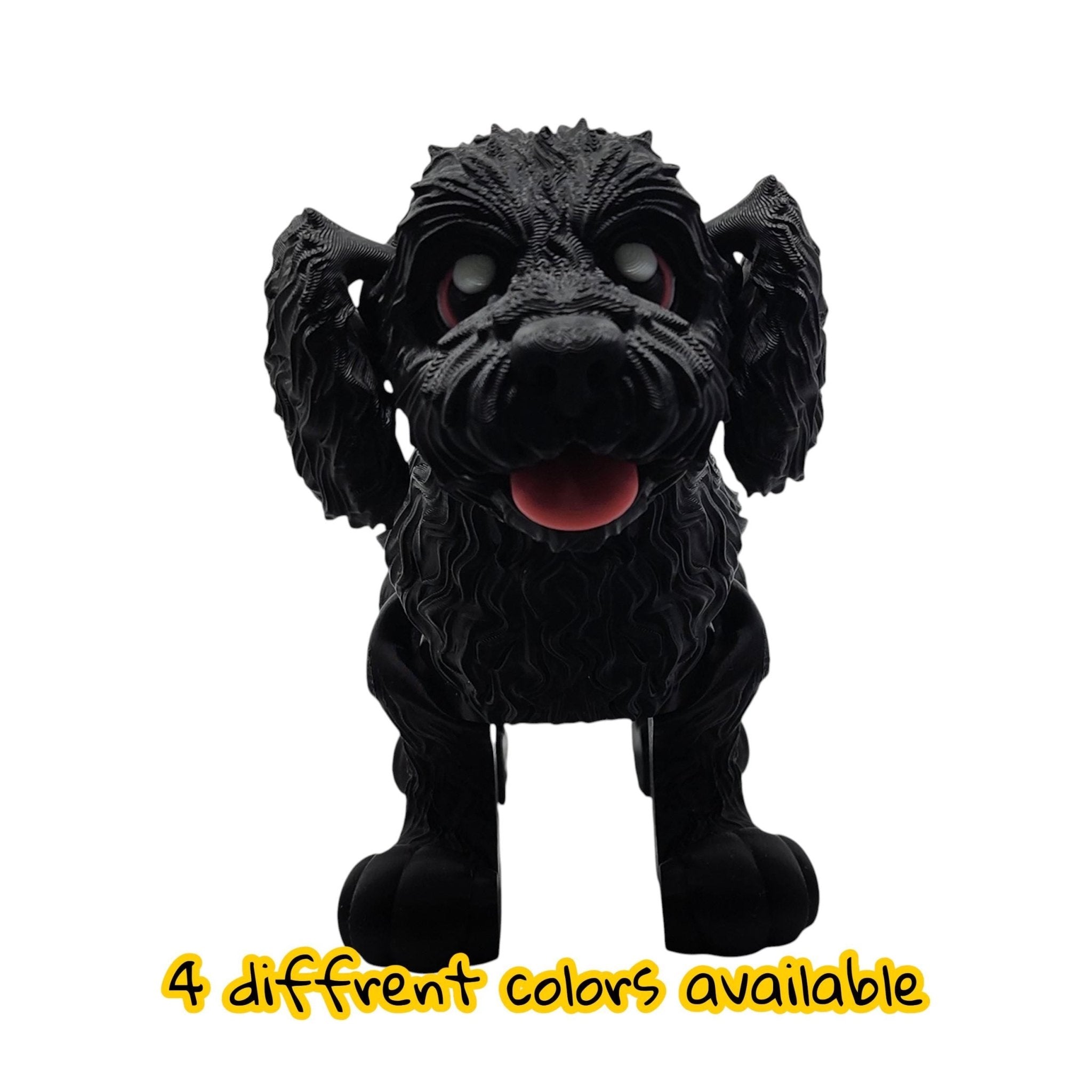 4 different colors Goldendoodle Desk Decoration Display Miniature Dog Statue Figurine Doodle Art - JM Designs