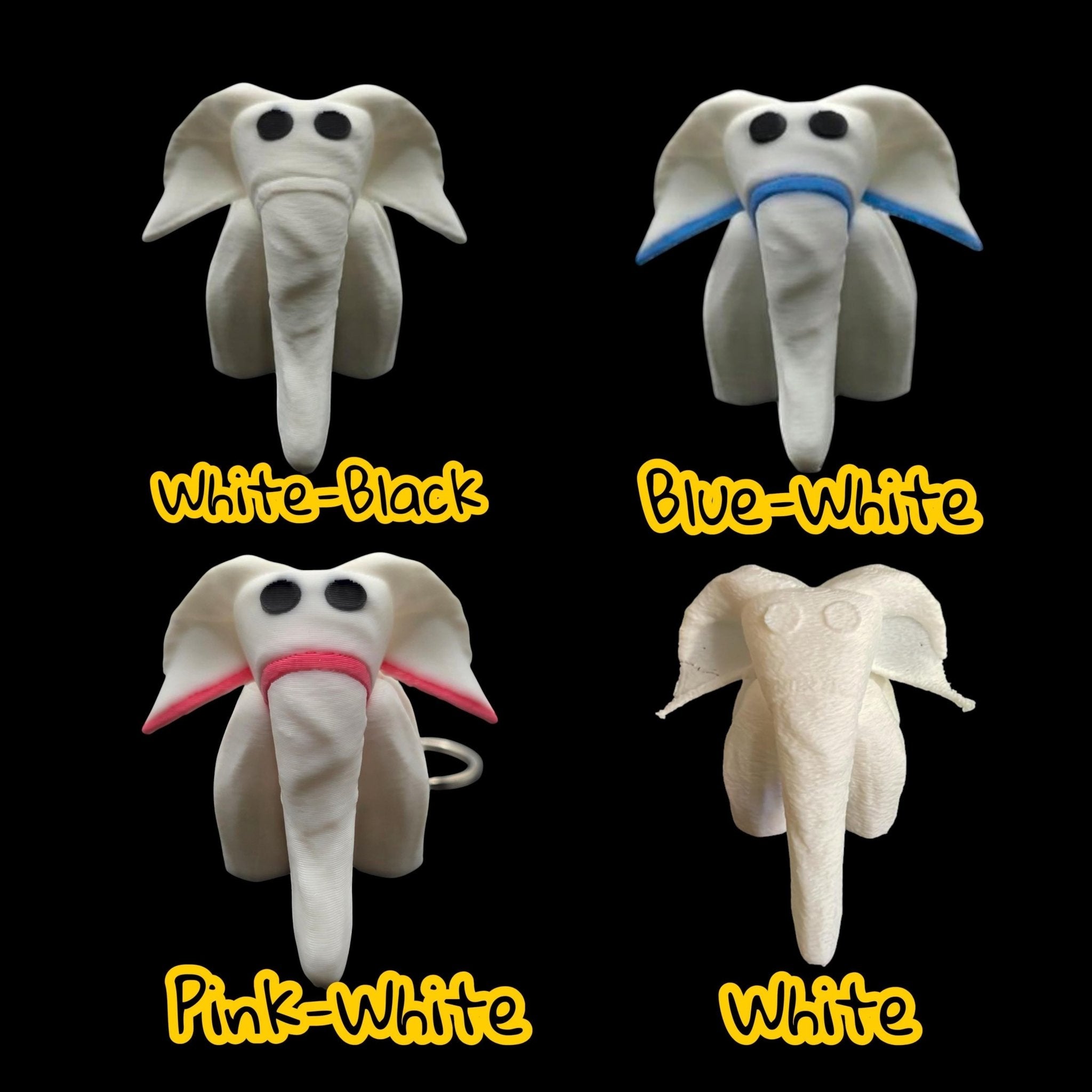4 Different White Elephant Towel Animal Keychain Cruise Lines Souvenir Travel Accessory Vacation - JM Designs