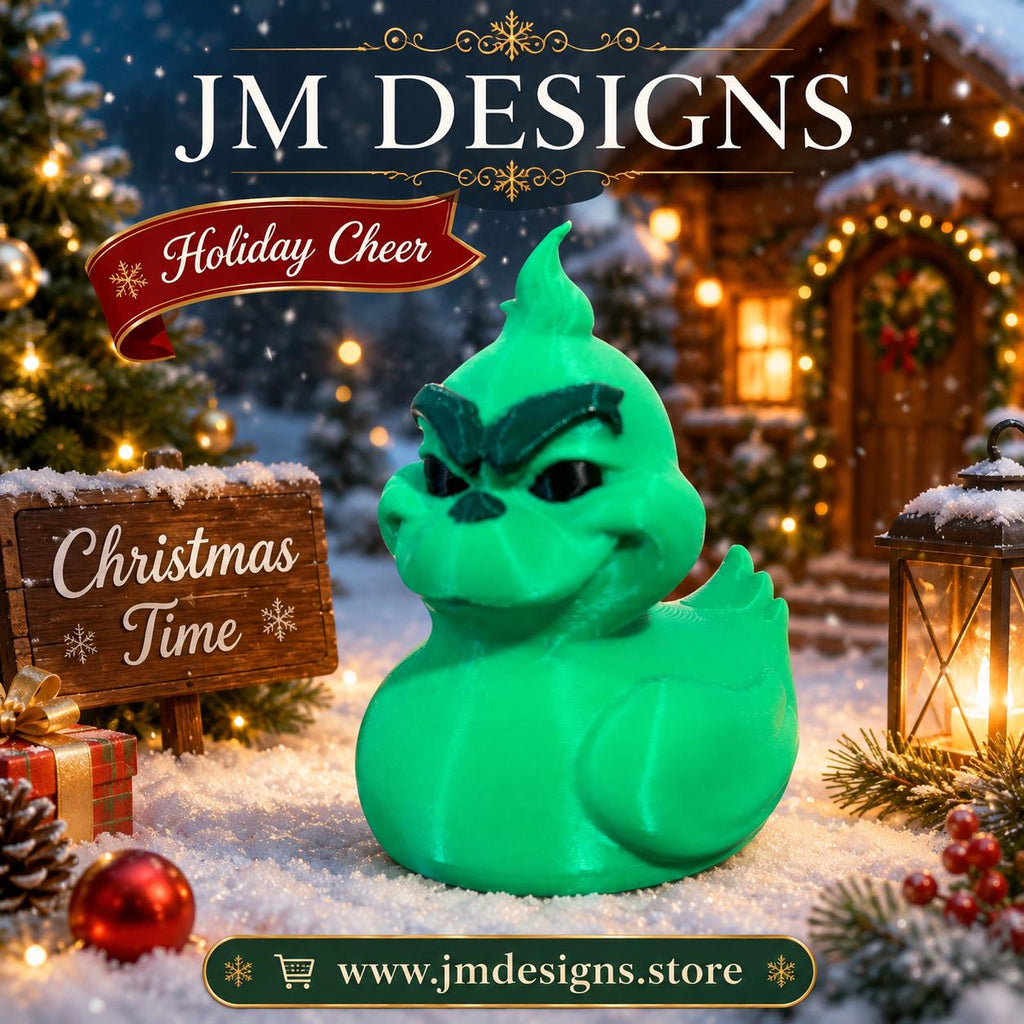 5 Different Inspired Grinch Duck Figurine Christmas Decoration Holiday Gift Idea Perfect Present Santa Ornament - JM Designs