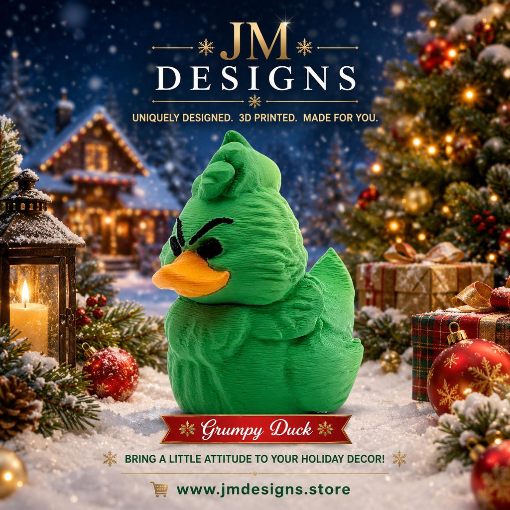 5 Different Inspired Grinch Duck Figurine Christmas Decoration Holiday Gift Idea Perfect Present Santa Ornament - JM Designs