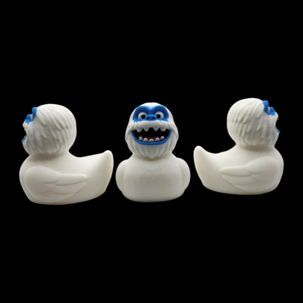 Abominable Snowman Duck Bath Toy Monster Figure Winter Decoration Bathroom Accessory Desk Item Novelty Gift Yeti Collectible Creature Bumble - JM Designs