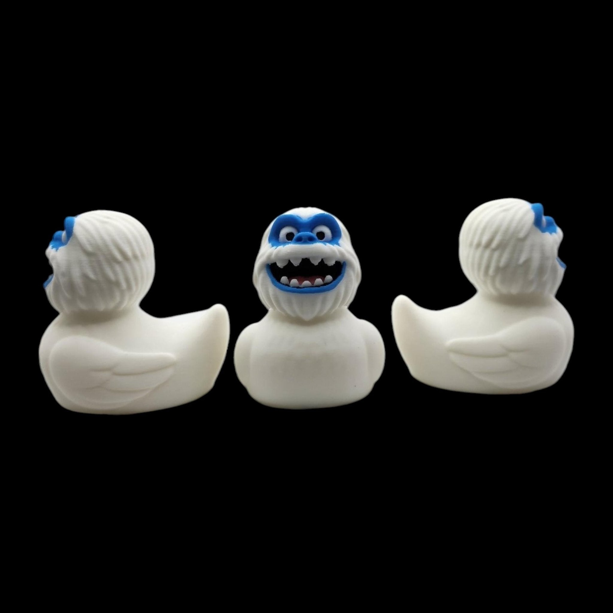 Abominable Snowman Duck Bath Toy Monster Figure Winter Decoration Bathroom Accessory Desk Item Novelty Gift Yeti Collectible Creature Bumble - JM Designs