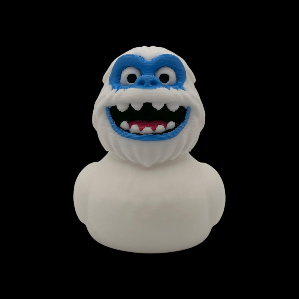 Abominable Snowman Duck Bath Toy Monster Figure Winter Decoration Bathroom Accessory Desk Item Novelty Gift Yeti Collectible Creature Bumble - JM Designs