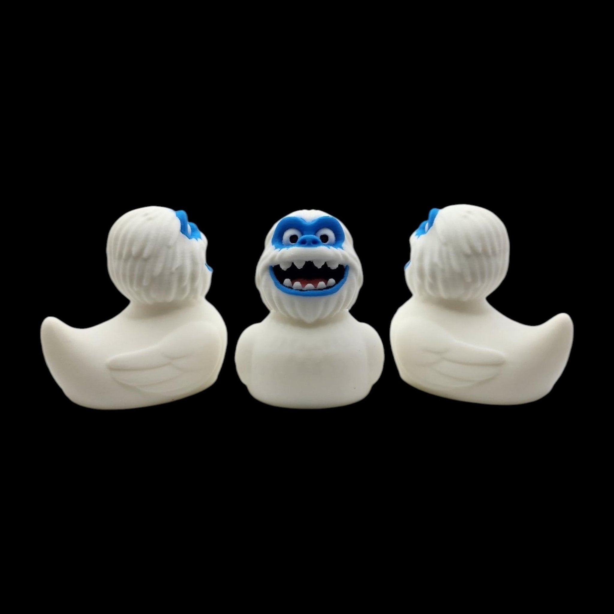 Abominable Snowman Duck Bath Toy Monster Figure Winter Decoration Bathroom Accessory Desk Item Novelty Gift Yeti Collectible Creature Bumble - JM Designs