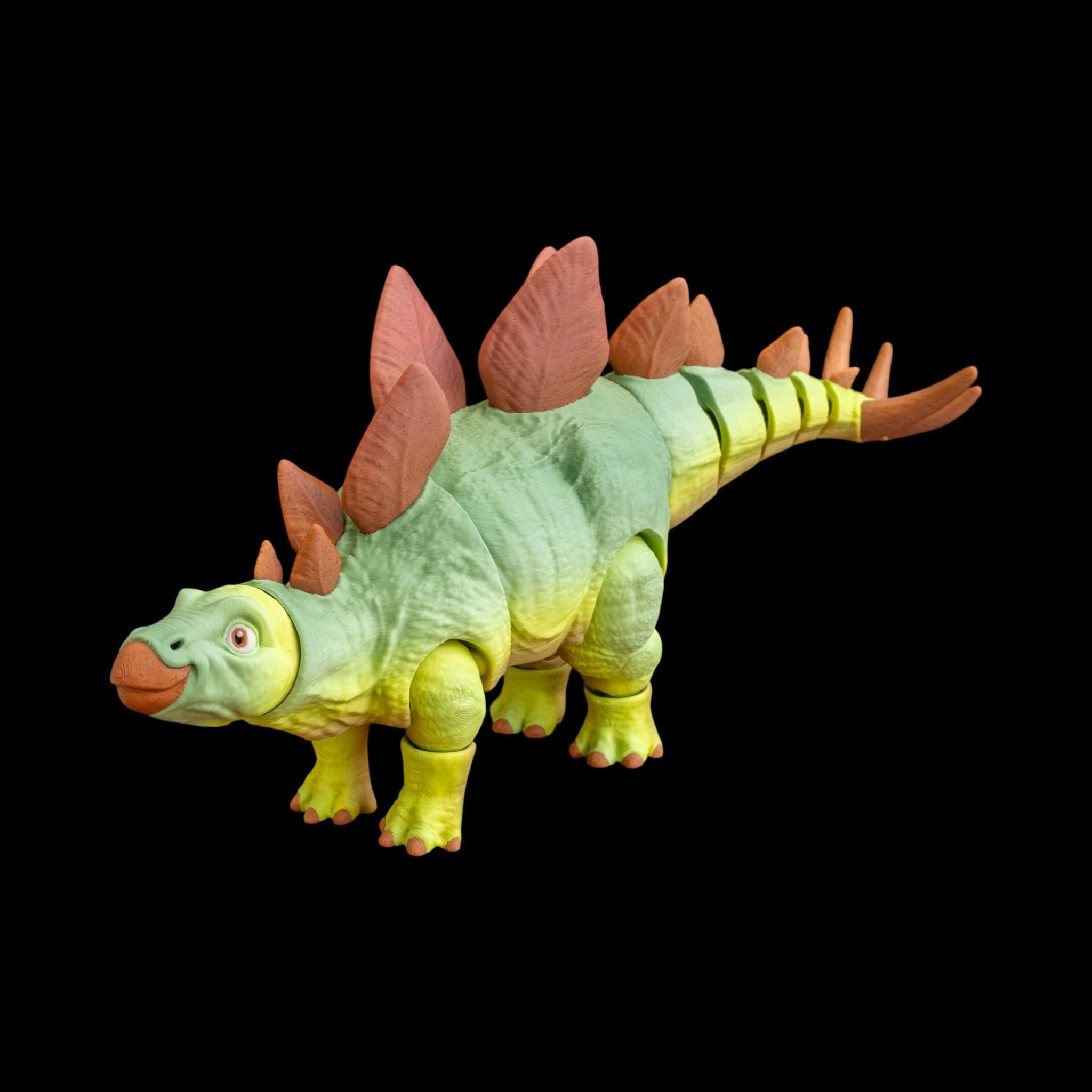 Articulated Dinosaur Toy, Posable Stegosaurus Figure in 4 Color Variations - JM Designs
