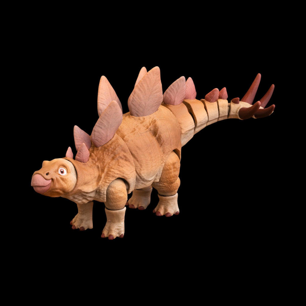 Articulated Dinosaur Toy, Posable Stegosaurus Figure in 4 Color Variations - JM Designs
