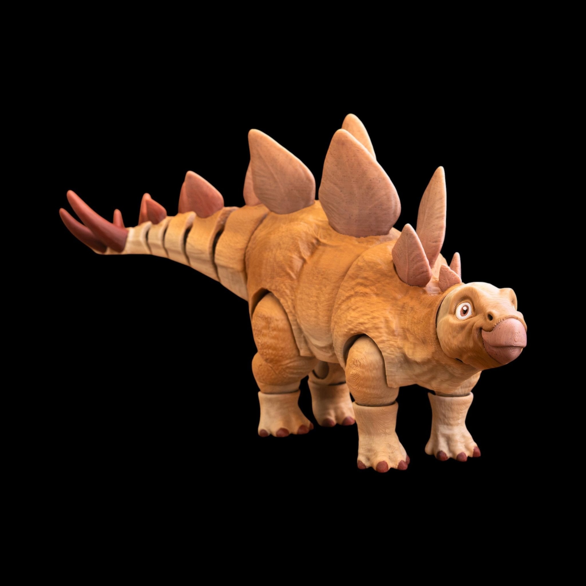 Articulated Dinosaur Toy, Posable Stegosaurus Figure in 4 Color Variations - JM Designs