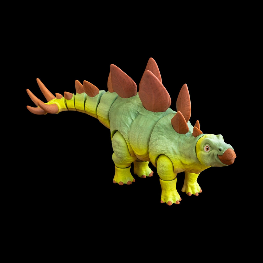 Articulated Dinosaur Toy, Posable Stegosaurus Figure in 4 Color Variations - JM Designs