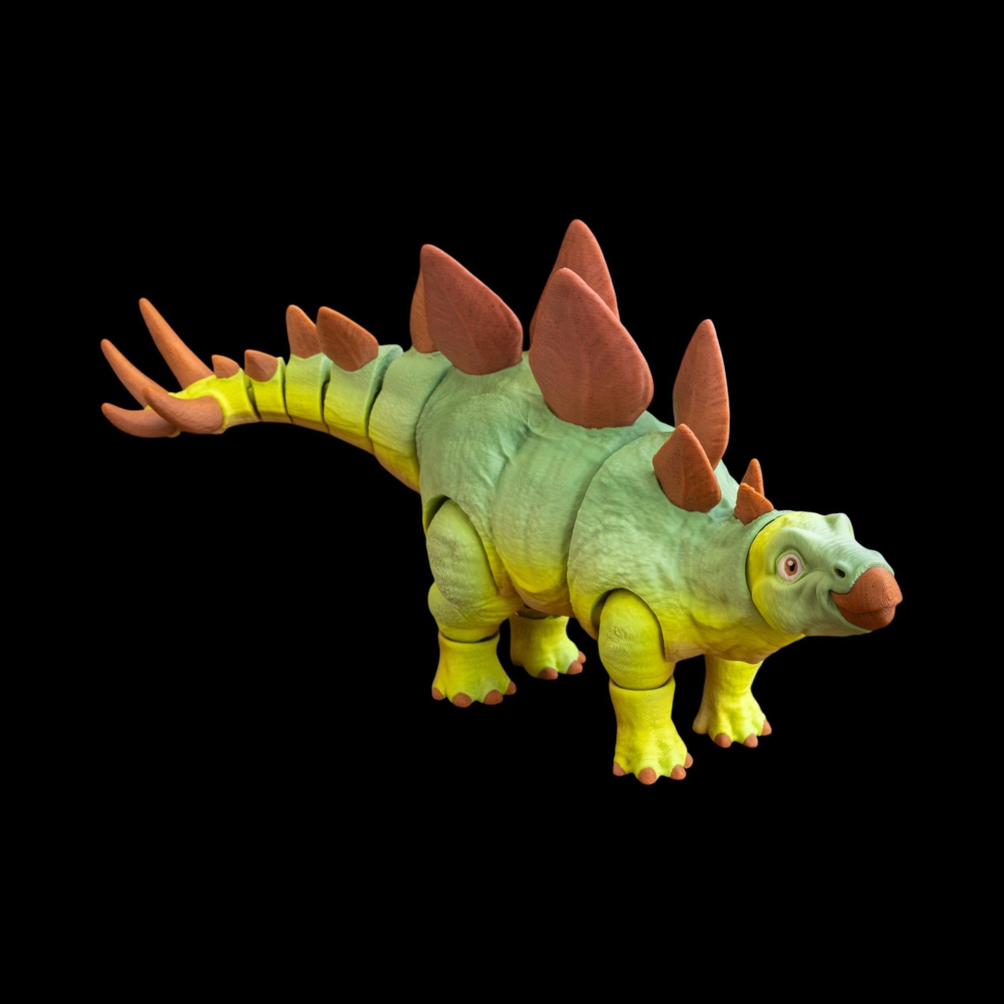Articulated Dinosaur Toy, Posable Stegosaurus Figure in 4 Color Variations - JM Designs
