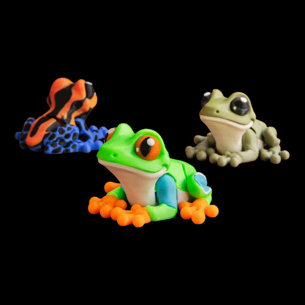 Articulated Frog Toy, 3D Printed Posable Figure for Office Decor - JM Designs