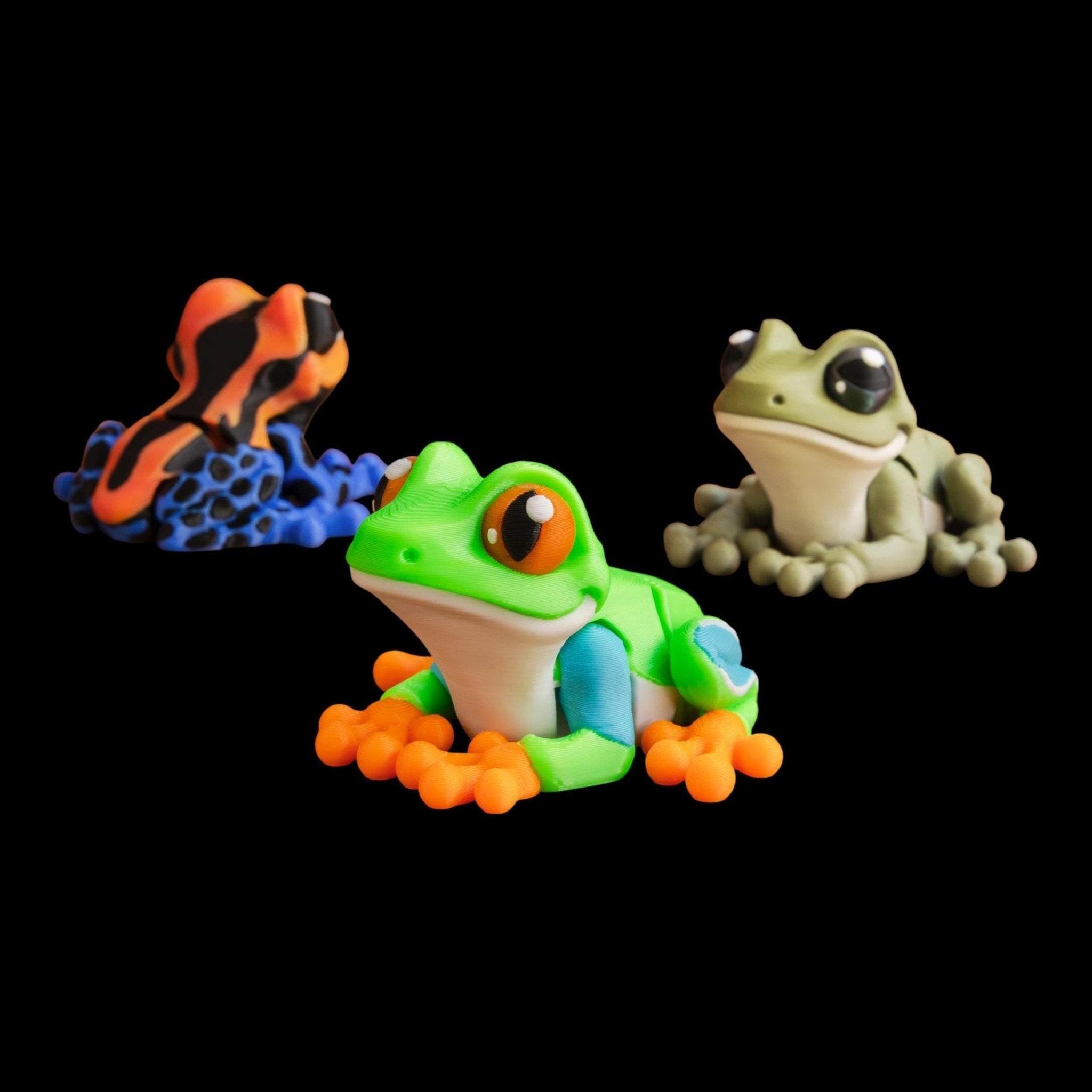 Articulated Frog Toy, 3D Printed Posable Figure for Office Decor - JM Designs