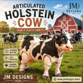 Articulated Holstein Cow Toy Farm Animal Figure Collectible Desk Decoration Black White Holstein Cow Figurine Movable Joint Design Fidget - JM Designs