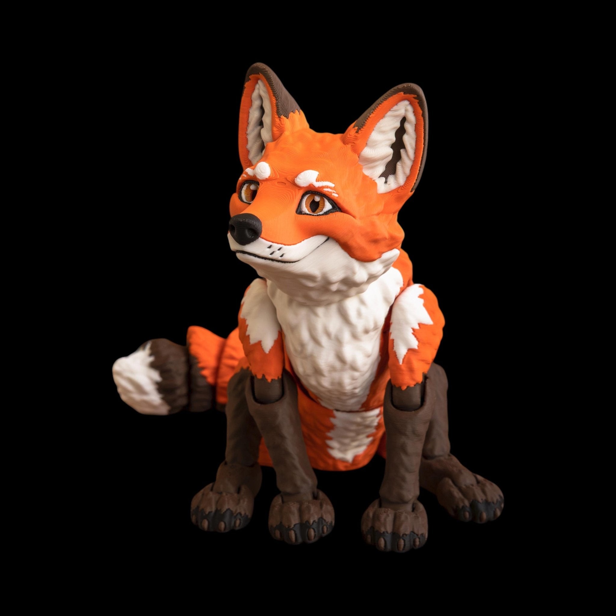 Articulated Red Fox Figurine Desk Toy Office Accessory Woodland Animal Fidget Sculpture Poseable Model Flexible - JM Designs