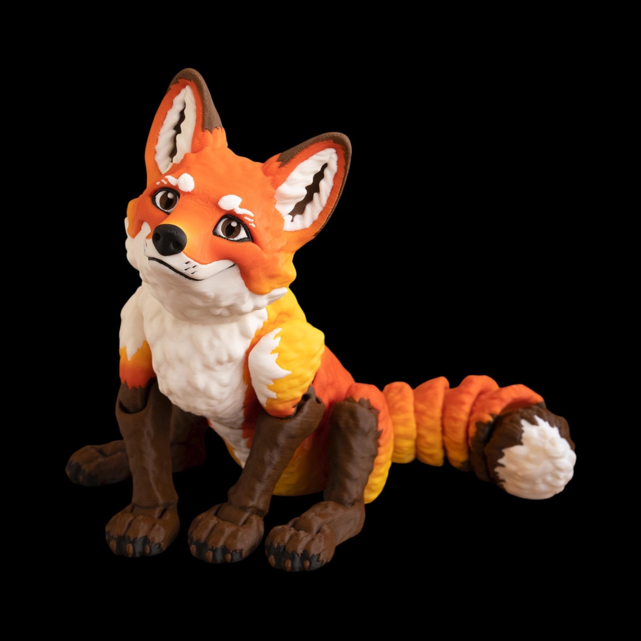 Articulated Red Fox Figurine Desk Toy Office Accessory Woodland Animal Fidget Sculpture Poseable Model Flexible - JM Designs
