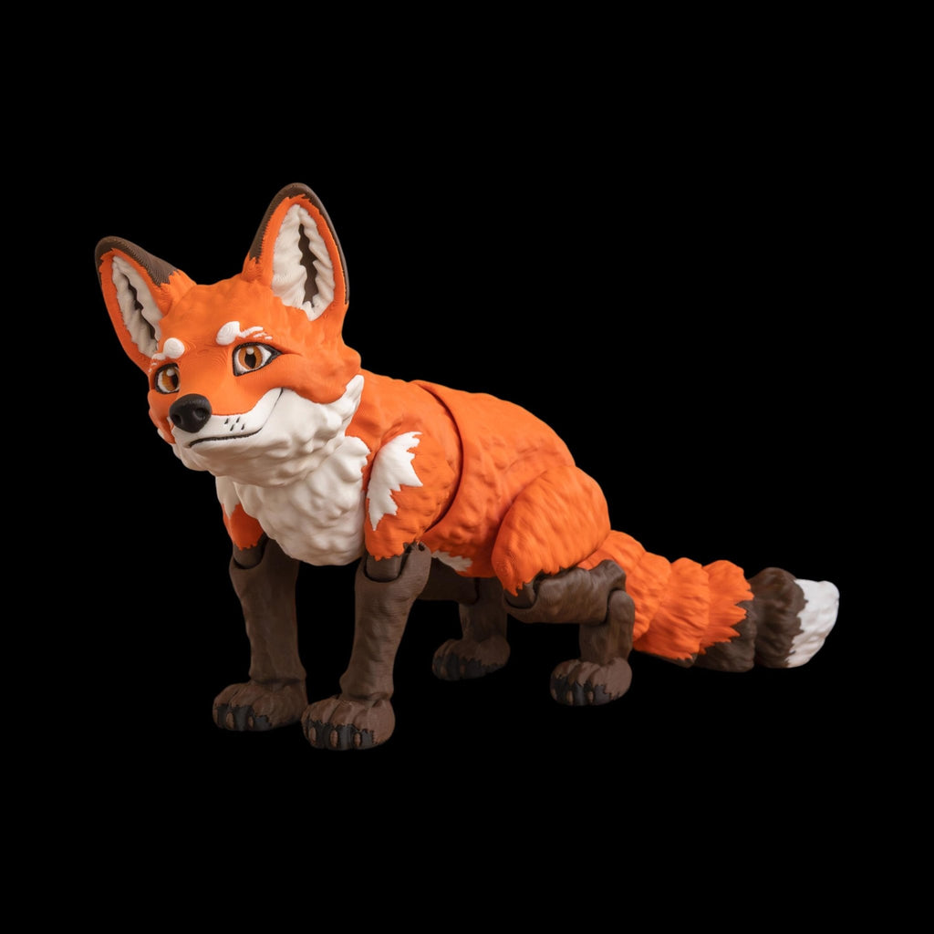 Articulated Red Fox Figurine Desk Toy Office Accessory Woodland Animal Fidget Sculpture Poseable Model Flexible - JM Designs