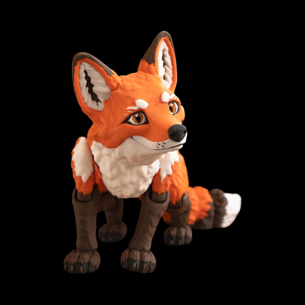 Articulated Red Fox Figurine Desk Toy Office Accessory Woodland Animal Fidget Sculpture Poseable Model Flexible - JM Designs