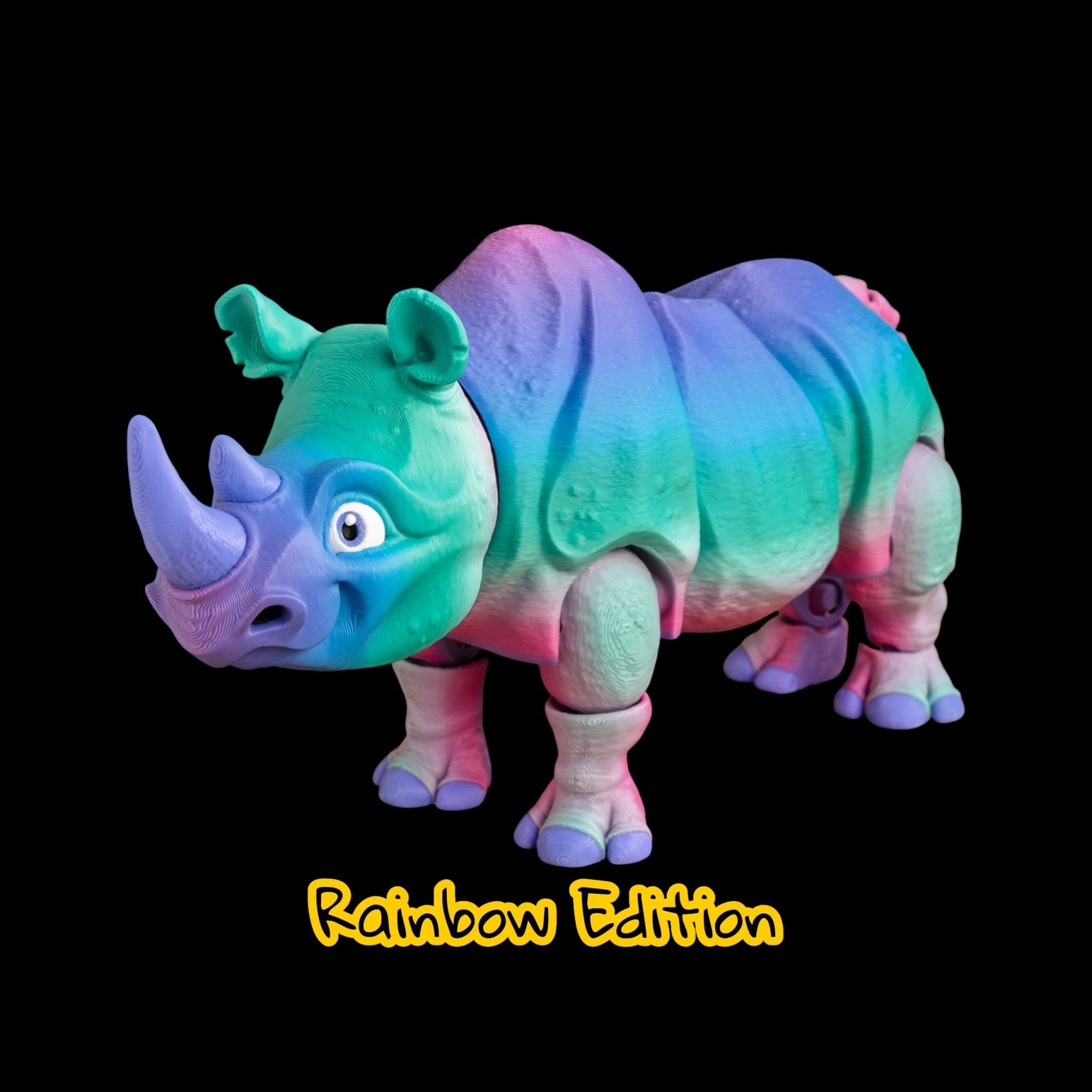 Articulated Rhinoceros Toy Animal Figure Joint Design Desk Decoration Display Piece Collectible Item Grey Model Safari