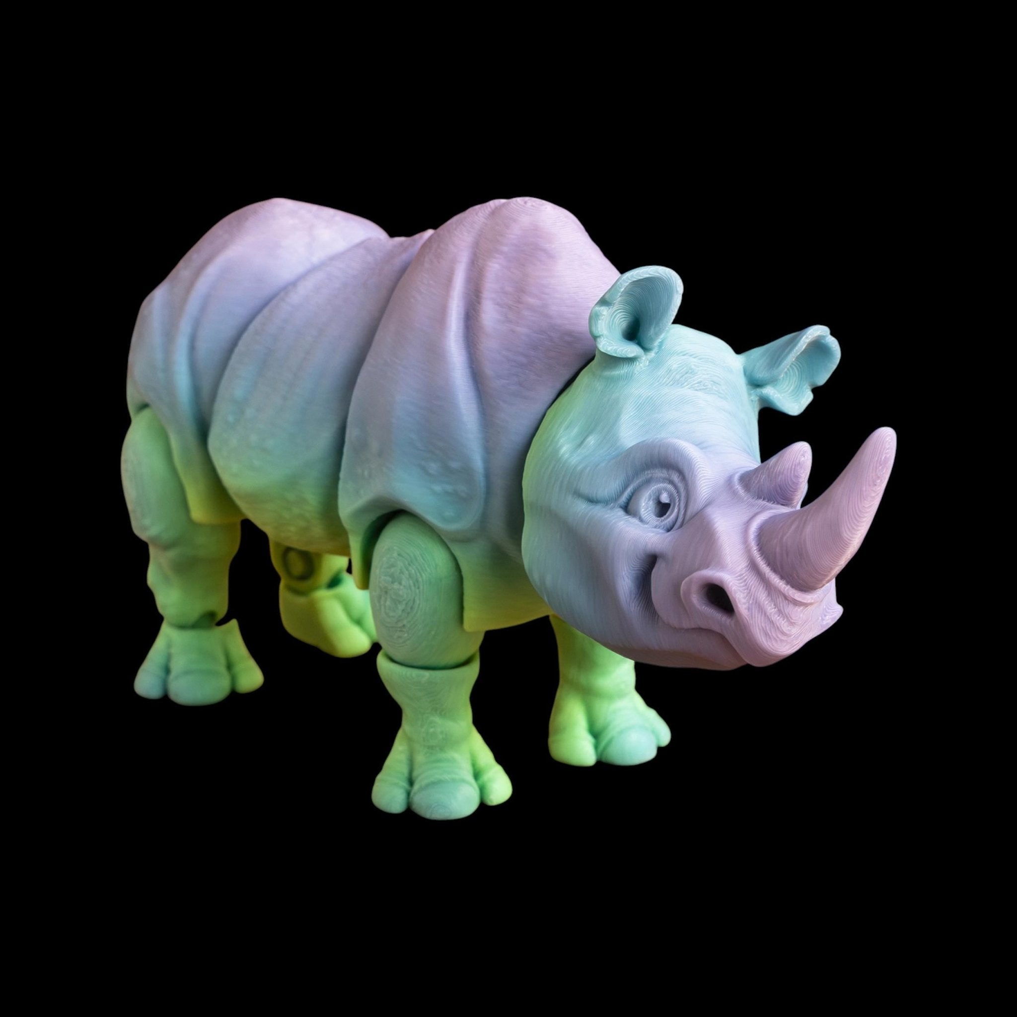 Articulated Rhinoceros Toy Animal Figure Joint Design Desk Decoration Display Piece Collectible Item Grey Model Safari