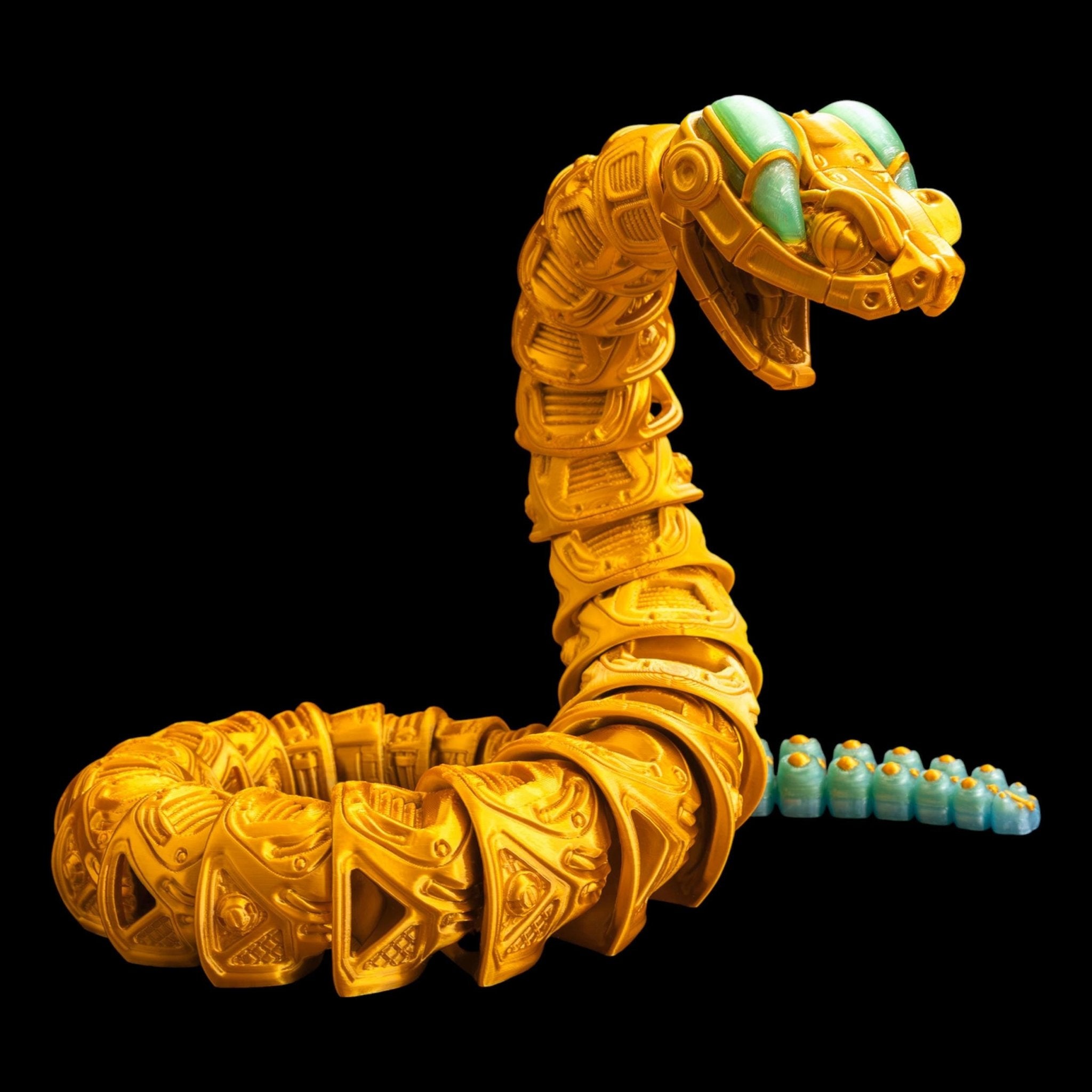 Articulated Robo-Rattler Snake Figure Desk Toy Model Realistic Reptile Display Piece Office Decoration Bendable Design Item Fidget Stress - JM Designs