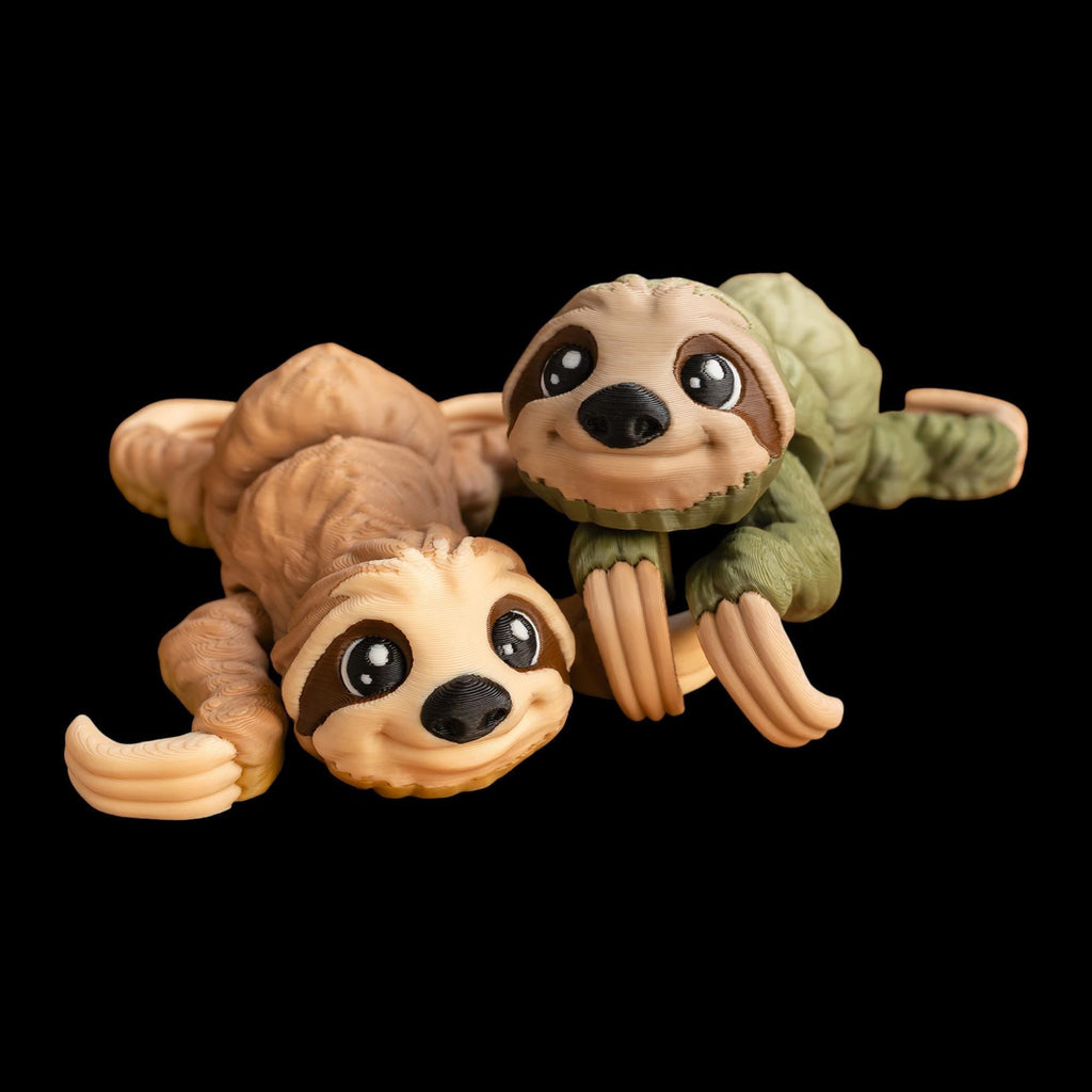 Articulated Sloth Figurine, 3D Printed Desk Accessory with Movable Joints - JM Designs