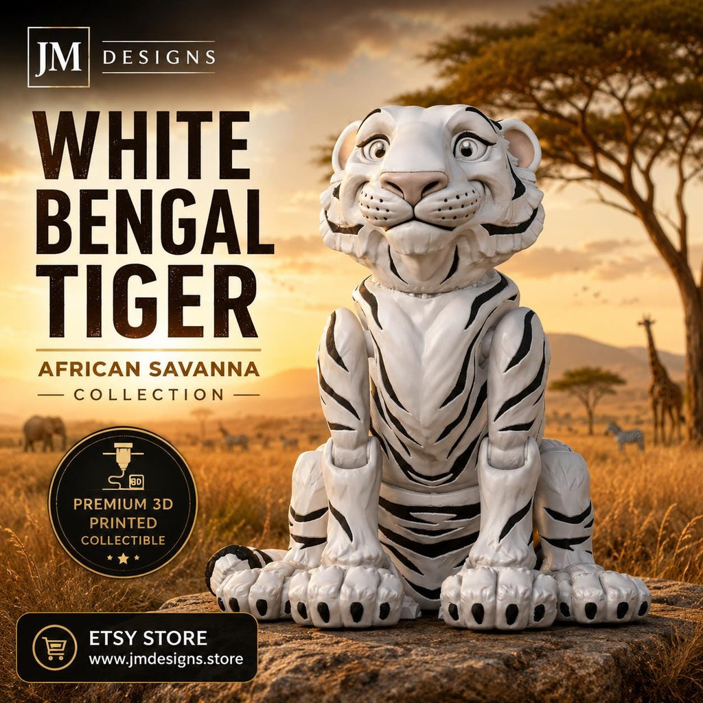 Articulated Tiger Possible Figure Desk Toy Collectible Animal Decoration Office Accessory Movable Joint - JM Designs
