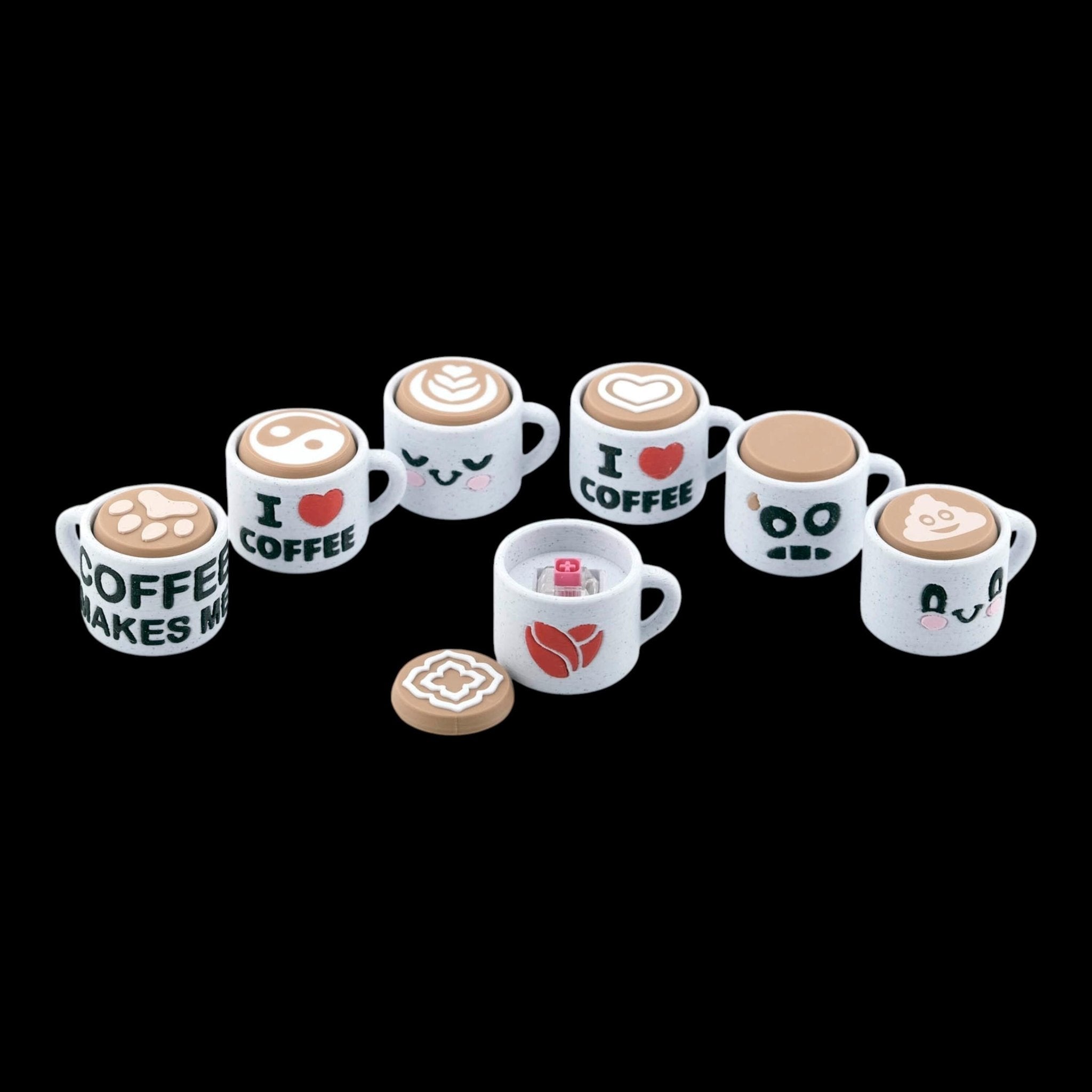 Autism Sensory Aid Mini Coffee Cup Keychain, 3D Printed Fidget Toy - JM Designs