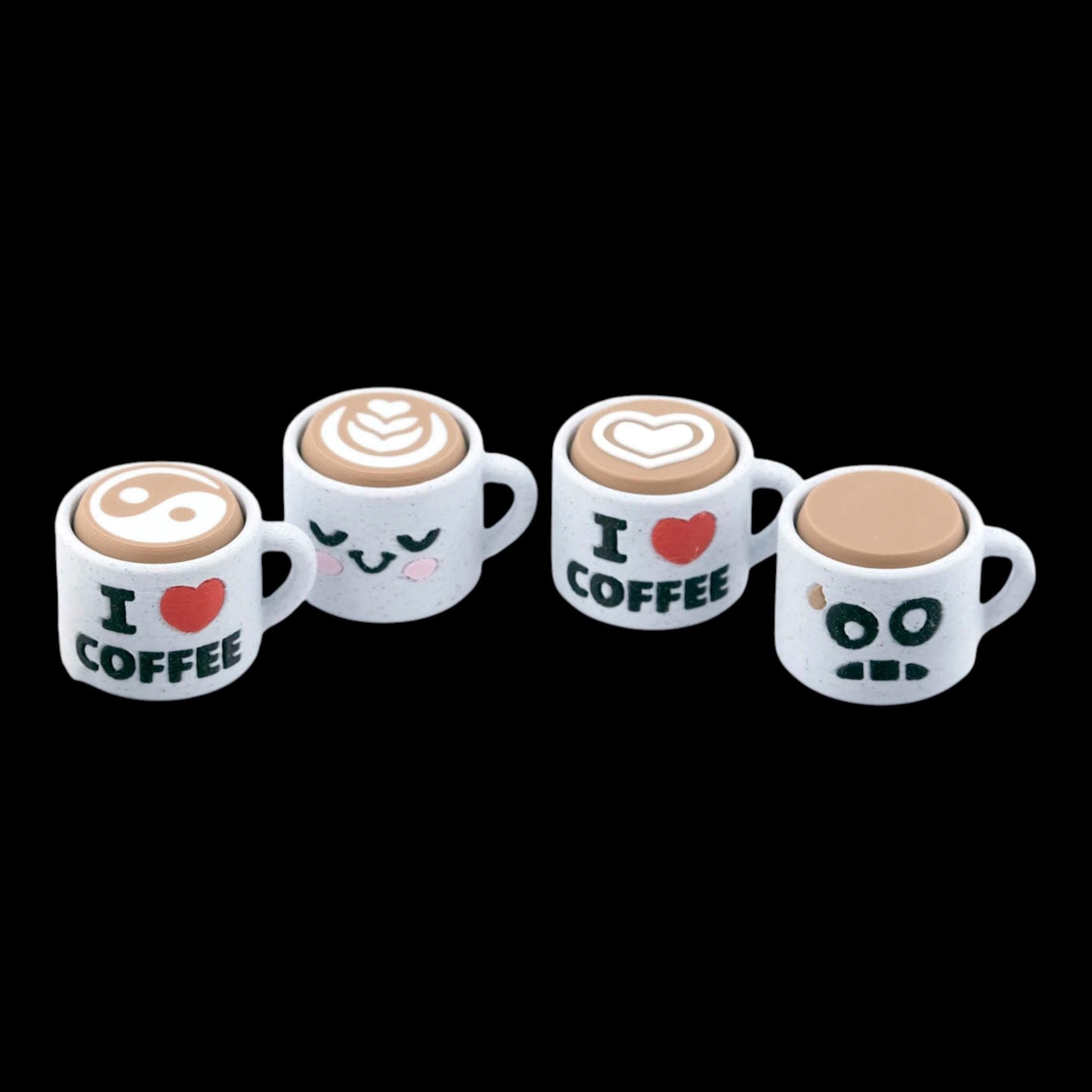 Autism Sensory Aid Mini Coffee Cup Keychain, 3D Printed Fidget Toy - JM Designs