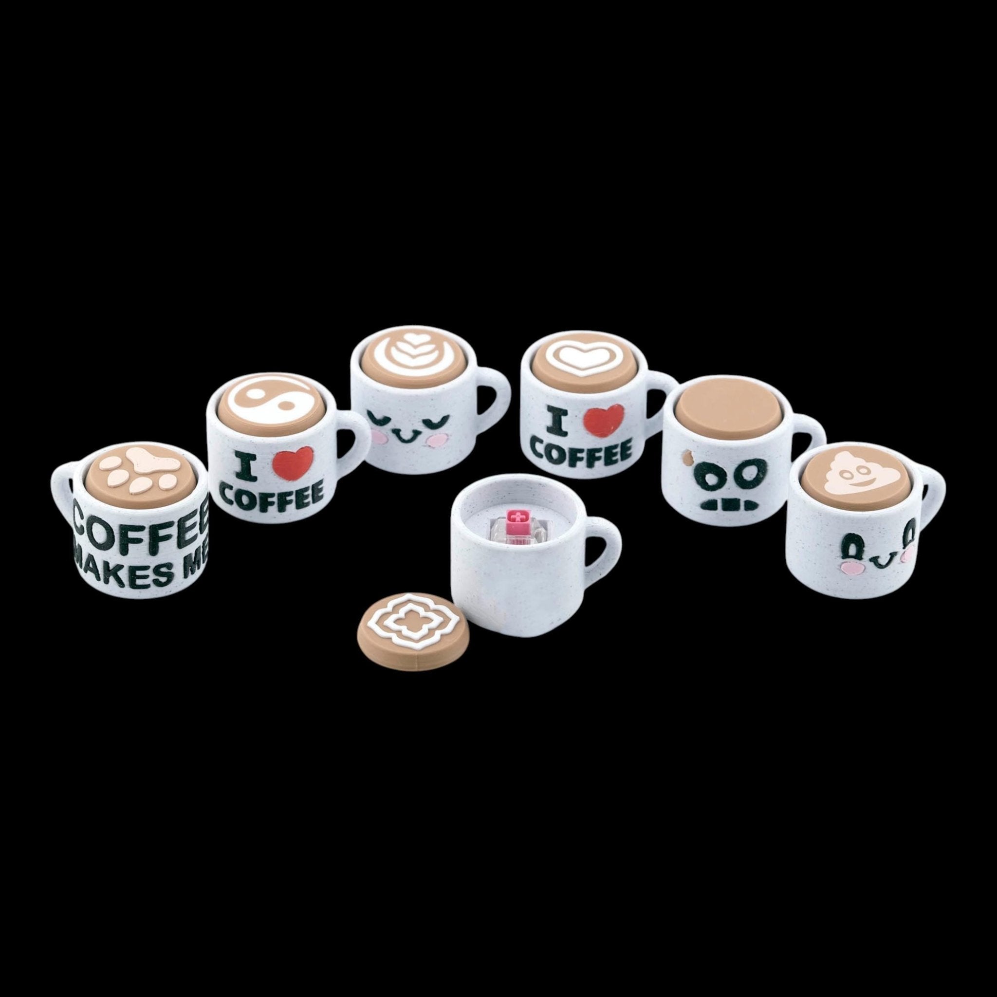 Autism Sensory Aid Mini Coffee Cup Keychain, 3D Printed Fidget Toy - JM Designs