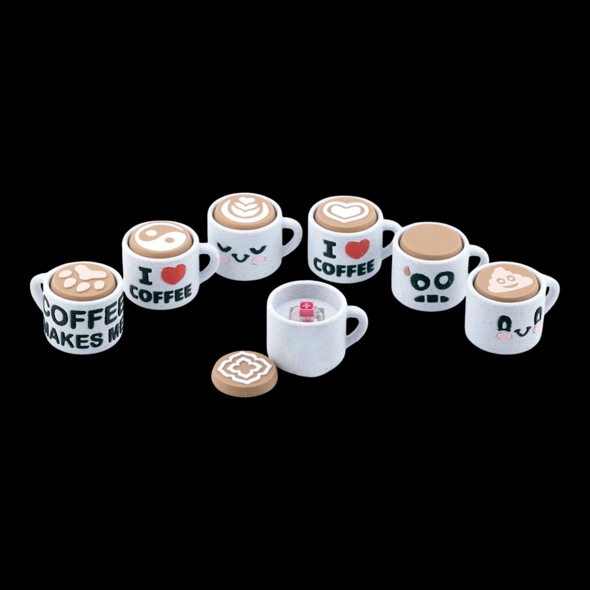 Autism Sensory Aid Mini Coffee Cup Keychain, 3D Printed Fidget Toy - JM Designs
