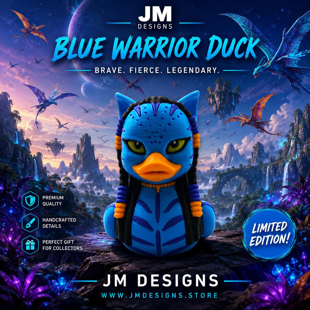 Avatar Duck Inspired Figurine Blue Warrior Collectible Desk Display Fantasy Creature Decoration Sci Fi Movie - JM Designs