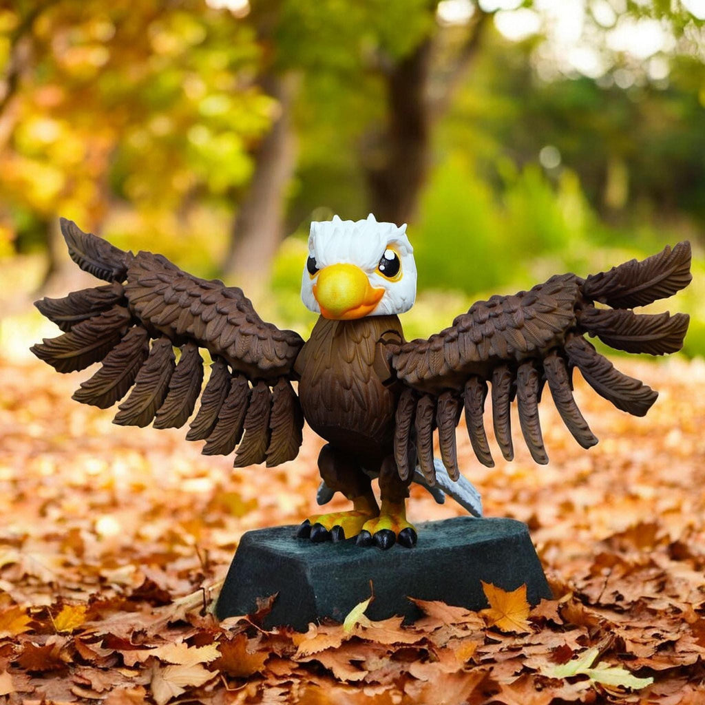 Bald Eagle Ornament, Posable 3D Printed Desk Decoration for Wildlife Display - JM Designs