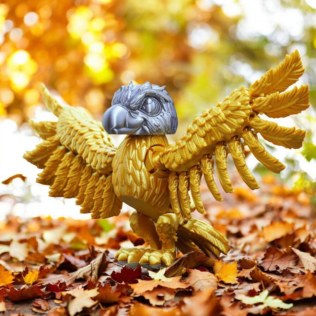 Bald Eagle Ornament, Posable 3D Printed Desk Decoration for Wildlife Display - JM Designs