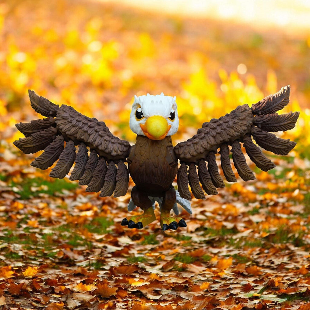 Bald Eagle Ornament, Posable 3D Printed Desk Decoration for Wildlife Display - JM Designs
