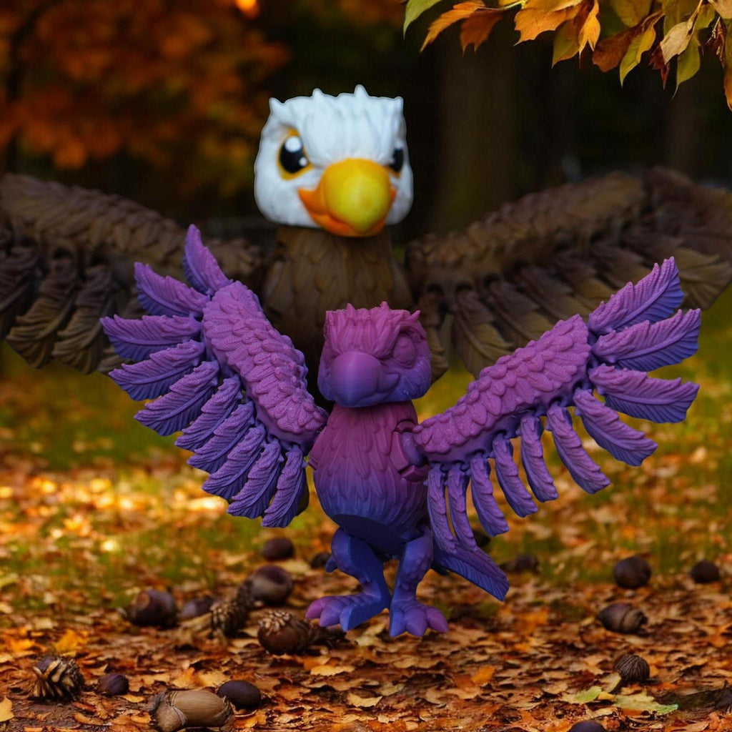 Bald Eagle Ornament, Posable 3D Printed Desk Decoration for Wildlife Display - JM Designs